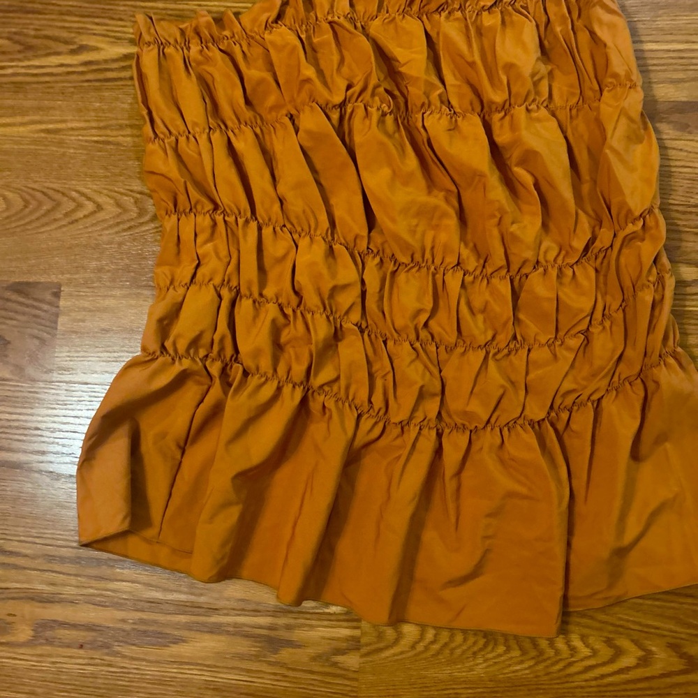 Orange Ruched Skirt
